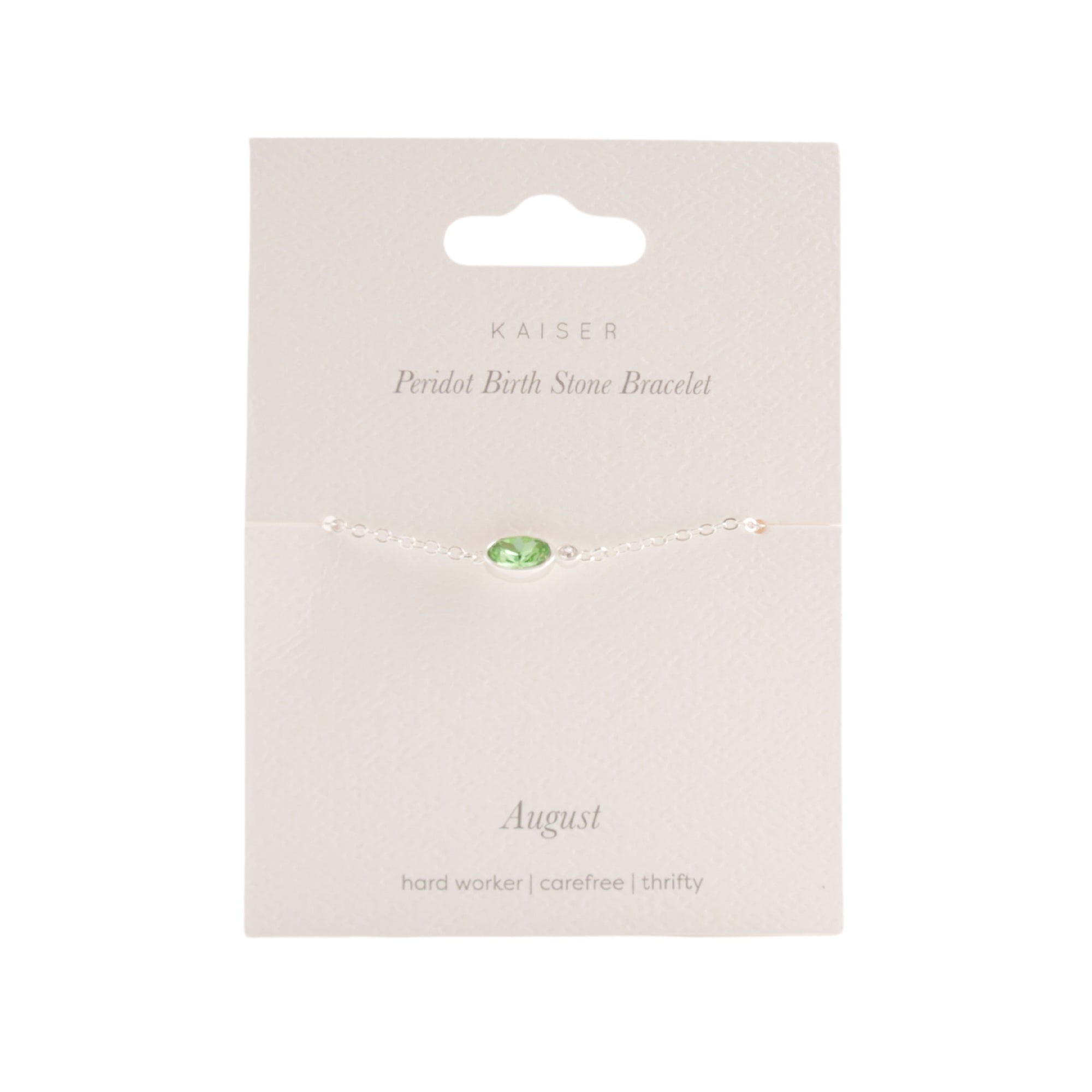 Birthstone Bracelet Silver - August